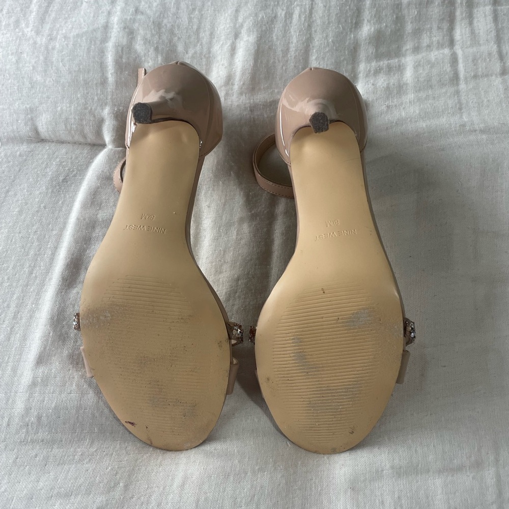 Nude Sparkle Strap Heels - Picture 4 of 5